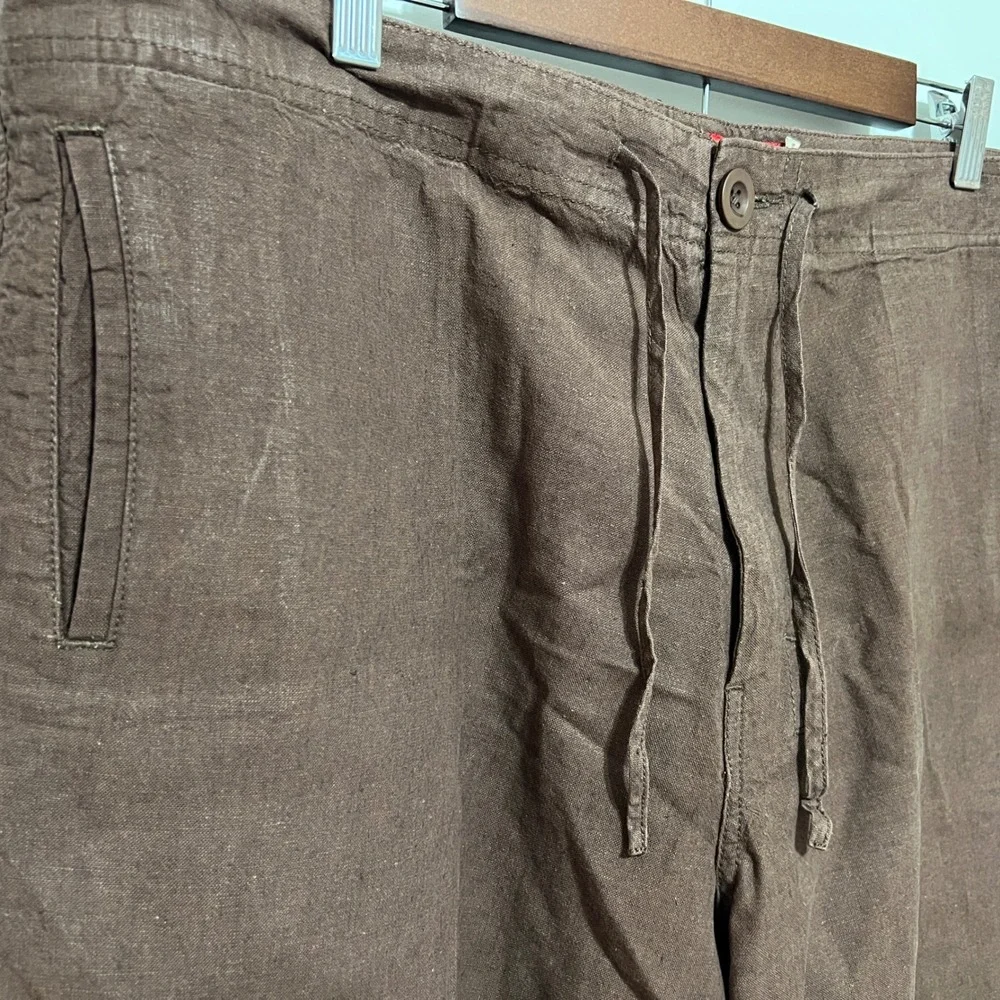 Vintage Guess Jeans Brown Linen Cargo Pants Size 36 Gorp Streetwear Y2K Made USA